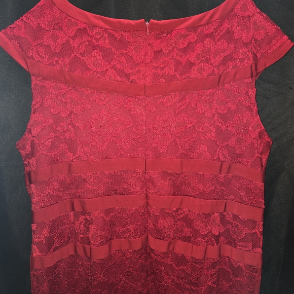 Dress Barn 22 Plus Size Red Lace A Line Cocktail Party Holiday Dress GUC - Picture 9 of 12